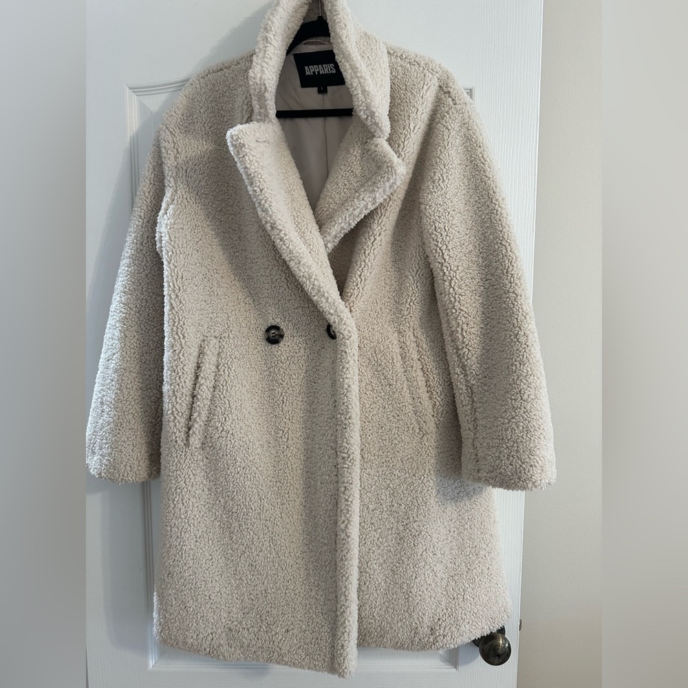 Apparis Anouck Double- Breasted Faux Shearling Coat